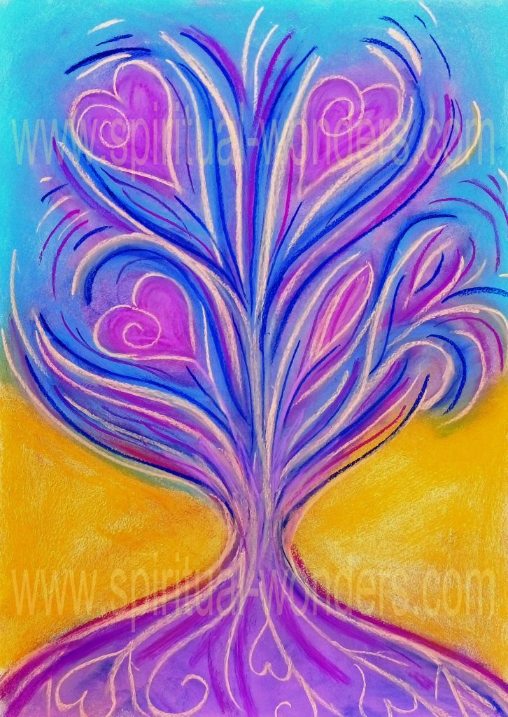 The Tree of Love, Soft Pastel by Eva Maria Hunt Energy, Therapist & Artist